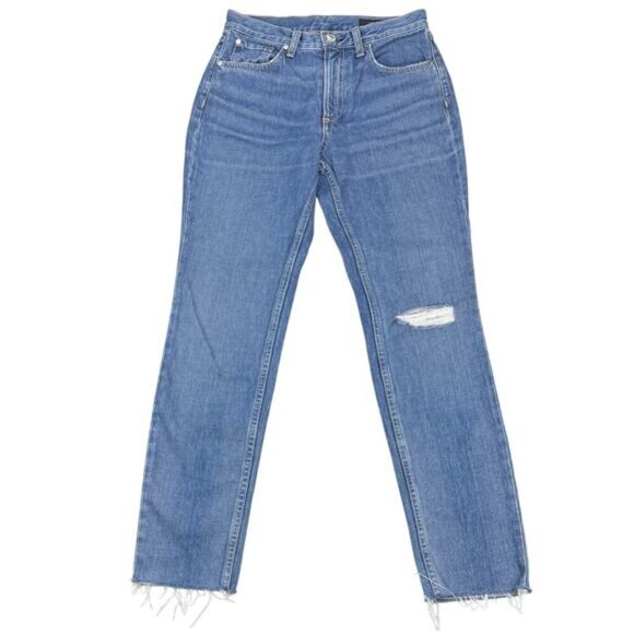 RAG & BONE High Rise Ankle Skinny in Pamela Size 26 Raw Hem - Picture 2 of 8